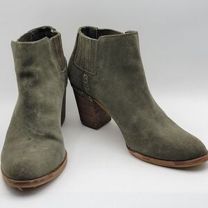 Steve‎ Madden Olive Green Suede Ankle Boots SIZE 9.5